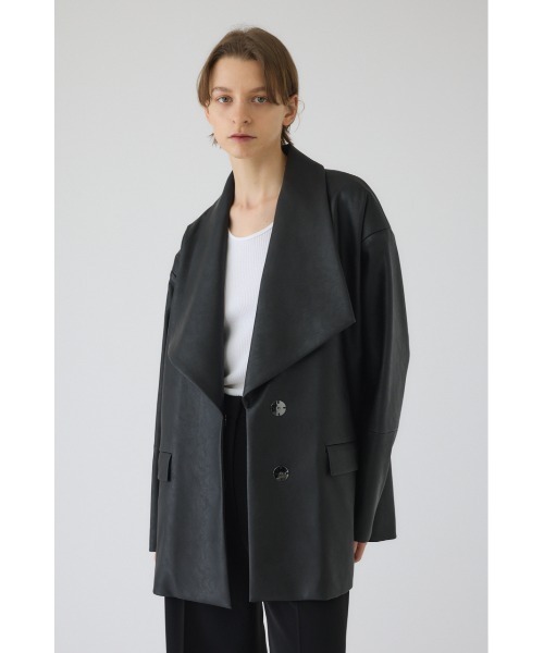 RIM.ARK（リムアーク）の「Classical leather like JK クラシカル レザーライクジャケット（テーラードジャケット・レディース・ブラック・36/38）」の5枚目の写真