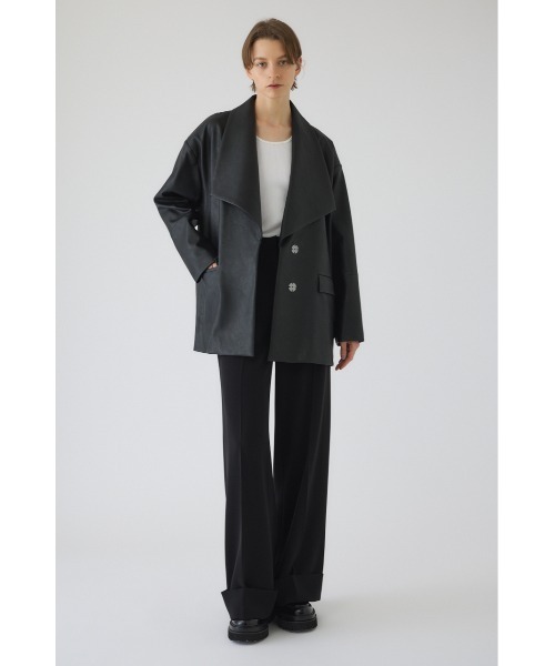 RIM.ARK（リムアーク）の「Classical leather like JK クラシカル レザーライクジャケット（テーラードジャケット・レディース・ブラック・36/38）」の7枚目の写真