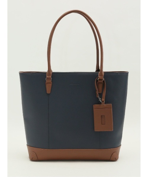 m.f.editorial（エムエフエディトリアル）の「【A4対応】m.f.エディトリアル メンズ 型押し トートバッグ（トートバッグ・メンズ・ネイビー/ブラック・FREE）」の2枚目の写真