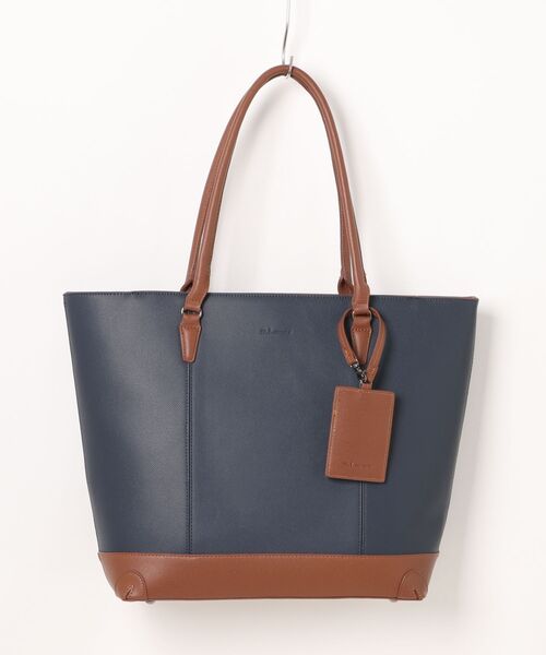 m.f.editorial（エムエフエディトリアル）の「【A4対応】m.f.エディトリアル メンズ 型押し トートバッグ（トートバッグ・メンズ・ネイビー/ブラック・FREE）」の3枚目の写真