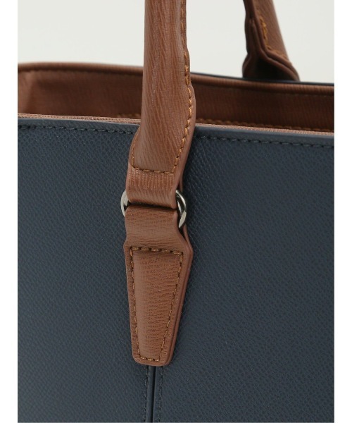 m.f.editorial（エムエフエディトリアル）の「【A4対応】m.f.エディトリアル メンズ 型押し トートバッグ（トートバッグ・メンズ・ネイビー/ブラック・FREE）」の9枚目の写真