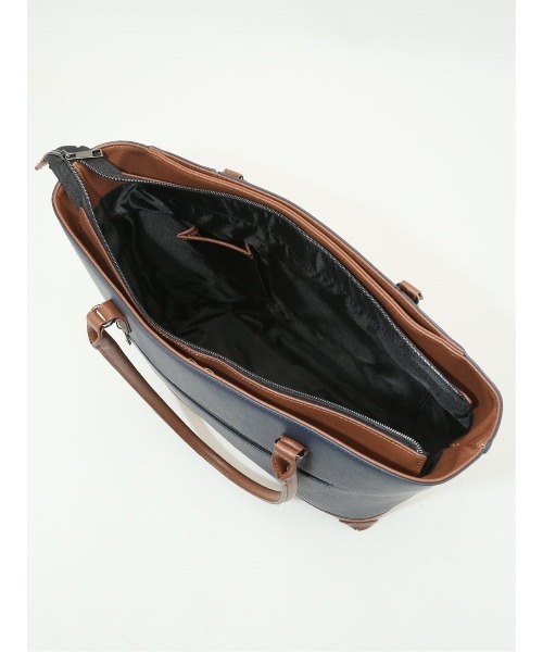 m.f.editorial（エムエフエディトリアル）の「【A4対応】m.f.エディトリアル メンズ 型押し トートバッグ（トートバッグ・メンズ・ネイビー/ブラック・FREE）」の14枚目の写真