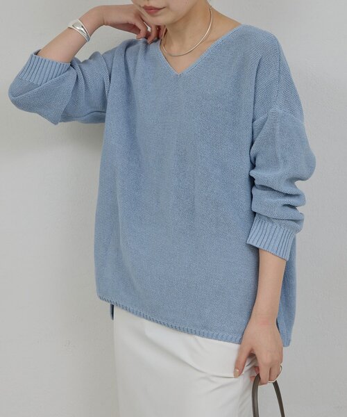 GALLARDAGALANTE（ガリャルダガランテ）の「【手洗い可】コットンメッシュプルオーバー（ニット/セーター・レディース・ベージュ/オフホワイト/チャコールグレー/ブルー・FREE）」の4枚目の写真