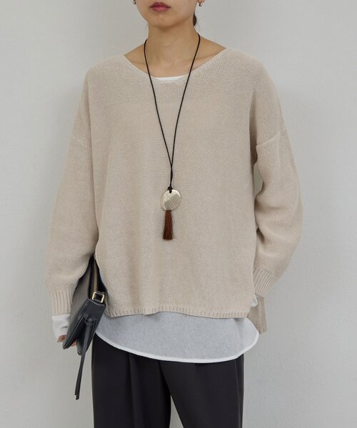 GALLARDAGALANTE（ガリャルダガランテ）の「【手洗い可】コットンメッシュプルオーバー（ニット/セーター・レディース・ベージュ/オフホワイト/チャコールグレー/ブルー・FREE）」の22枚目の写真