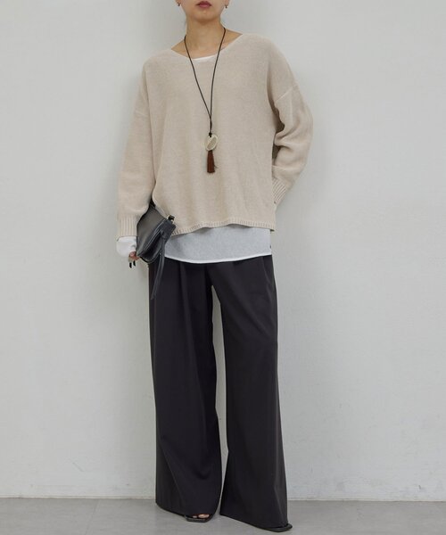 GALLARDAGALANTE（ガリャルダガランテ）の「【手洗い可】コットンメッシュプルオーバー（ニット/セーター・レディース・ベージュ/オフホワイト/チャコールグレー/ブルー・FREE）」の13枚目の写真