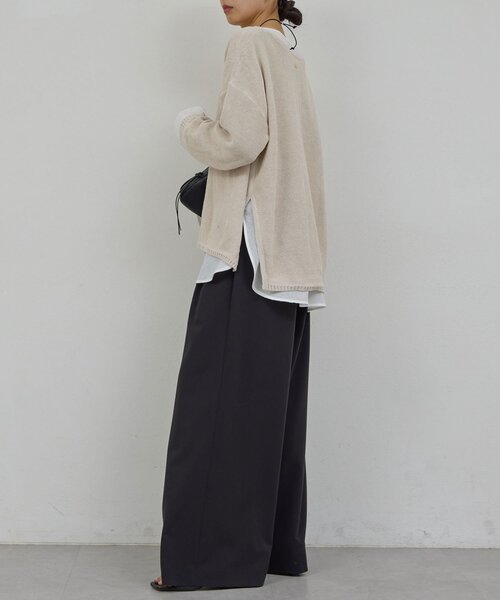 GALLARDAGALANTE（ガリャルダガランテ）の「【手洗い可】コットンメッシュプルオーバー（ニット/セーター・レディース・ベージュ/オフホワイト/チャコールグレー/ブルー・FREE）」の14枚目の写真