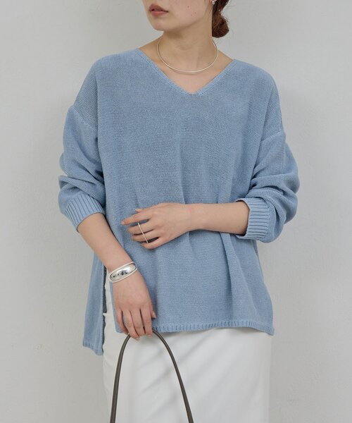 GALLARDAGALANTE（ガリャルダガランテ）の「【手洗い可】コットンメッシュプルオーバー（ニット/セーター・レディース・ベージュ/オフホワイト/チャコールグレー/ブルー・FREE）」の18枚目の写真