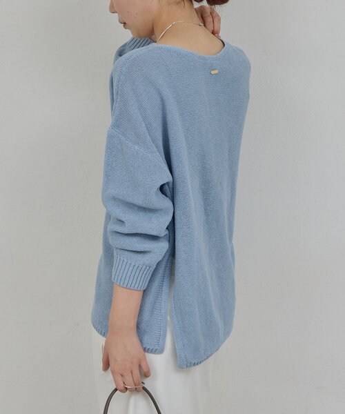 GALLARDAGALANTE（ガリャルダガランテ）の「【手洗い可】コットンメッシュプルオーバー（ニット/セーター・レディース・ベージュ/オフホワイト/チャコールグレー/ブルー・FREE）」の7枚目の写真