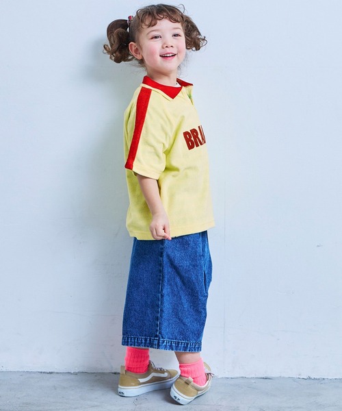 Life Support Products（ライフサポートプロダクツ）の「パイルラインスリーブポロ（ポロシャツ・キッズ・グリーン/アイボリー/レモンイエロー・120/110/100/90/150/130/140）」の6枚目の写真