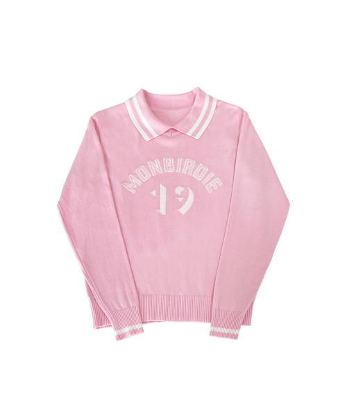 MONBIRDIE GOLF(モンバーディーゴルフ)の「MONBIRDIE 19 ニット カラーネック ソフトニットTシャツ ピンク(ニット/セーター・レディース・ピンク・FREE)」の2枚目の写真