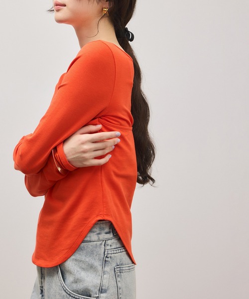 ADAM ET ROPE'（アダムエロペ）の「ワンショルダートップス（Tシャツ/カットソー・レディース・レッド系その他2/オフホワイト/ダークブラウン・FREE）」の11枚目の写真