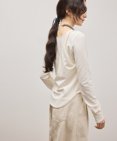 ADAM ET ROPE'（アダムエロペ）の「ワンショルダートップス（Tシャツ/カットソー・レディース・レッド系その他2/オフホワイト/ダークブラウン・FREE）」の15枚目の写真