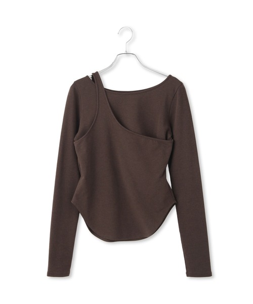 ADAM ET ROPE'（アダムエロペ）の「ワンショルダートップス（Tシャツ/カットソー・レディース・レッド系その他2/オフホワイト/ダークブラウン・FREE）」の20枚目の写真