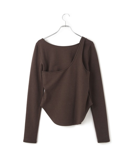 ADAM ET ROPE'（アダムエロペ）の「ワンショルダートップス（Tシャツ/カットソー・レディース・レッド系その他2/オフホワイト/ダークブラウン・FREE）」の21枚目の写真