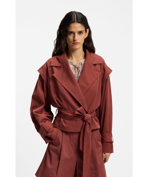 クロップド トレンチジャケット ベルト付き