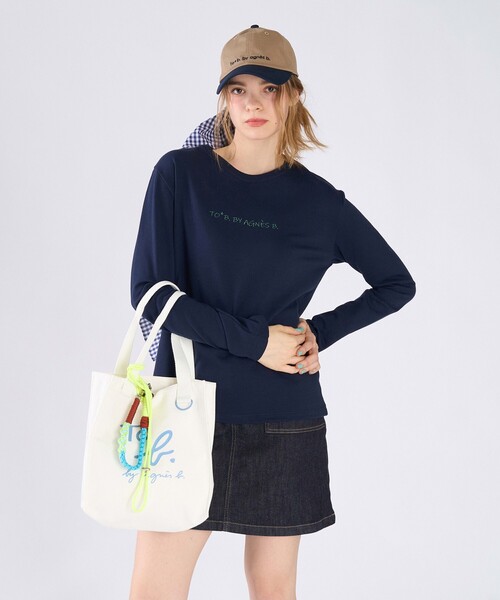 To b. by agnes b.(トゥービーバイアニエスベー)の「コットン ロゴ ミニ トートバッグ(トートバッグ・レディース・ホワイト系その他・FREE)」の8枚目の写真