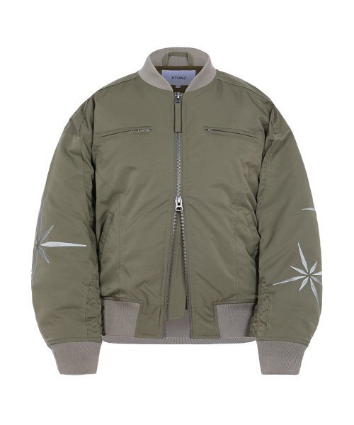 XTONZ(エクストーンズ)の「XJ107 インシジョン シャーリング MA-1 ジャケット (カーキ)(ブルゾン・レディース・その他・MEDIUM/LARGE)」の2枚目の写真