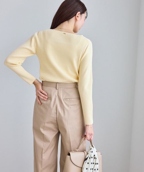 ROPE' PICNIC（ロペピクニック）の「スクエアネックリブニット（ニット/セーター・レディース・クリーム/オフホワイト/ネイビー・FREE）」の16枚目の写真