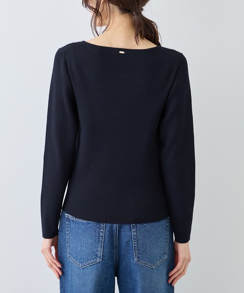 ROPE' PICNIC（ロペピクニック）の「スクエアネックリブニット（ニット/セーター・レディース・クリーム/オフホワイト/ネイビー・FREE）」の19枚目の写真