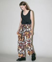 my beautiful landlet | 【my beautiful landlet】FLORAL PIGMENT PRINT WIDE EASY PANTS(その他パンツ)