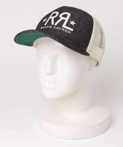 RRL（ダブル アール エル）の「RRL Ranch ロゴ デニム トラッカー キャップ（キャップ・メンズ・ブラック系1・ONE）」の2枚目の写真