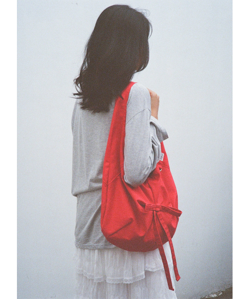 ボウキャンバスバッグ - ストロベリーレッド