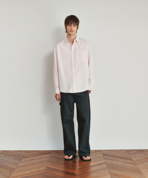 HEUTE(ホイテ)の「LONG SLEEVE STRIPE SHIRT (LIGHT PINK)(シャツ/ブラウス・メンズ・その他・M/L)」の2枚目の写真