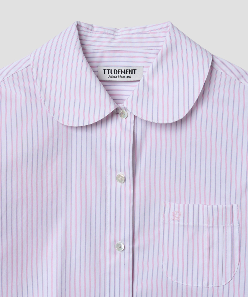 TTUDEMENT（トュードメント）の「ROUND COLLAR SHIRT_PINK STRIPE（シャツ/ブラウス・レディース・その他・S/M）」の4枚目の写真