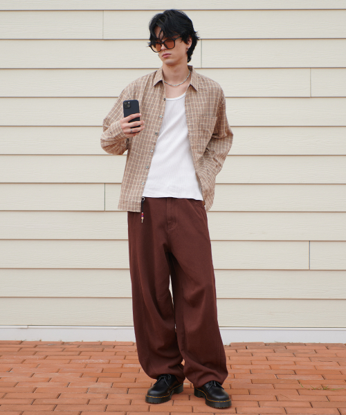 Sand Check Shirt-Beige