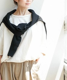 SOLAMONAT（ソラモナ）の「パフ天竺 裾紐5分袖プルオーバー（Tシャツ/カットソー）」