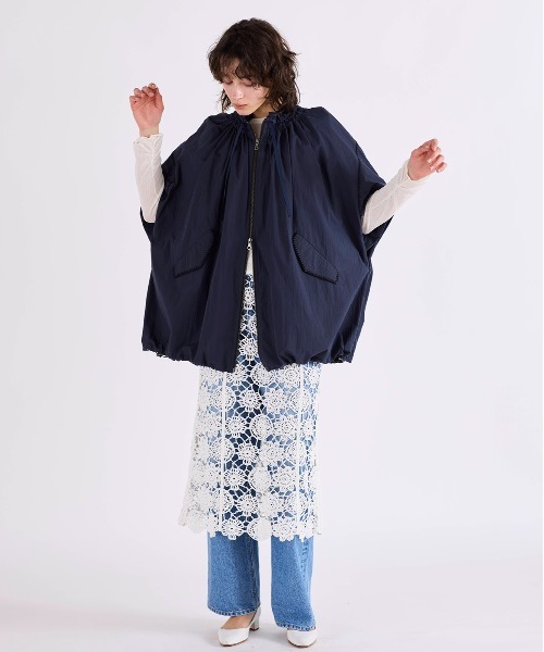 shirring gather embroidery midi-blouson（ブルゾン）｜Marilyn Moon