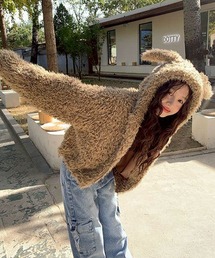 leune（ルネ）の「うさ耳ファーコート/ファーショートブルゾン（ブルゾン）」