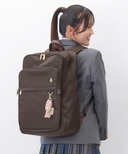 Jewelna Rose（ジュエルナローズ）の「2ルーム通学リュック B4/15.6インチPC収納 68914（バックパック/リュック・レディース・ブラウン/グレー/ブラック・FREE）」の2枚目の写真