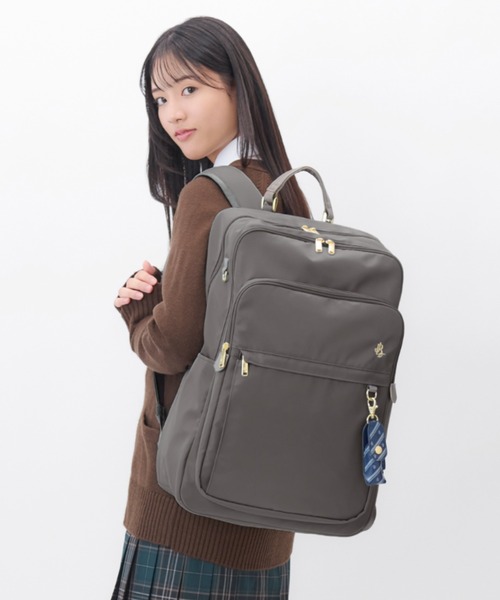 Jewelna Rose（ジュエルナローズ）の「2ルーム通学リュック B4/15.6インチPC収納 68914（バックパック/リュック・レディース・ブラウン/グレー/ブラック・FREE）」の3枚目の写真