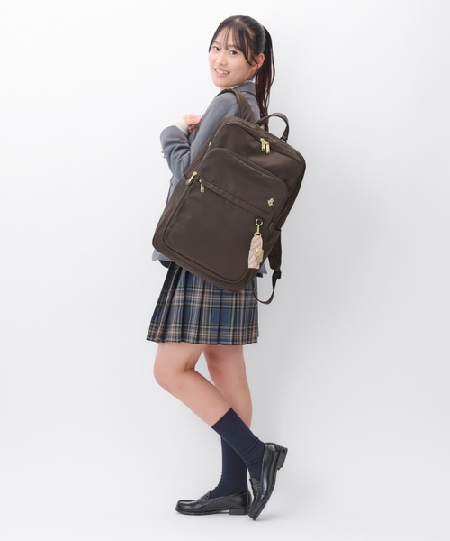 Jewelna Rose（ジュエルナローズ）の「2ルーム通学リュック B4/15.6インチPC収納 68914（バックパック/リュック・レディース・ブラウン/グレー/ブラック・FREE）」の9枚目の写真