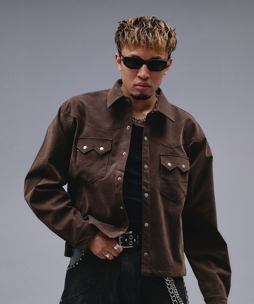 ANDER HUNK（アンダーハンク）の「Western Design Shirt Jacket / ウエスタンデザインシャツジャケット（シャツ/ブラウス・メンズ・ブラウン/ブラック/その他・LARGE/MEDIUM）」の2枚目の写真