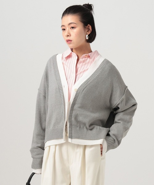 BAYFLOW（ベイフロー）の「フェイクレイヤードニットカーディガン（カーディガン/ボレロ・レディース・グレー/ネイビー/ベージュ・FREE）」の14枚目の写真