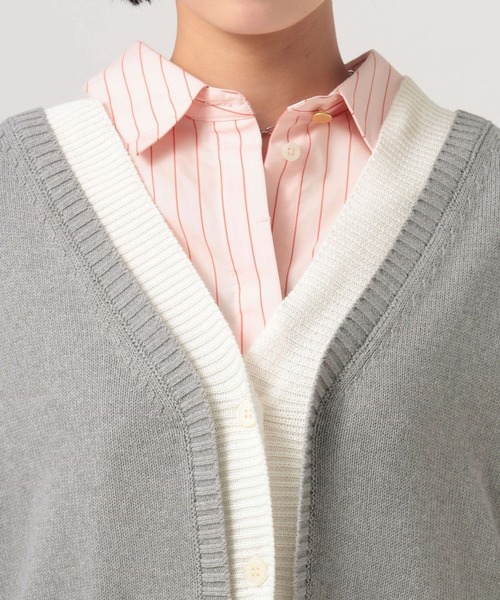 BAYFLOW（ベイフロー）の「フェイクレイヤードニットカーディガン（カーディガン/ボレロ・レディース・グレー/ネイビー/ベージュ・FREE）」の5枚目の写真