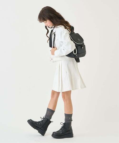 pom ponette junior(ポンポネットジュニア)の「デニムスカート(インナーパンツ付き)(スカート・キッズ・ブラック/ホワイト/ネイビー/ブルー・LL/L/M/S/SS)」の10枚目の写真