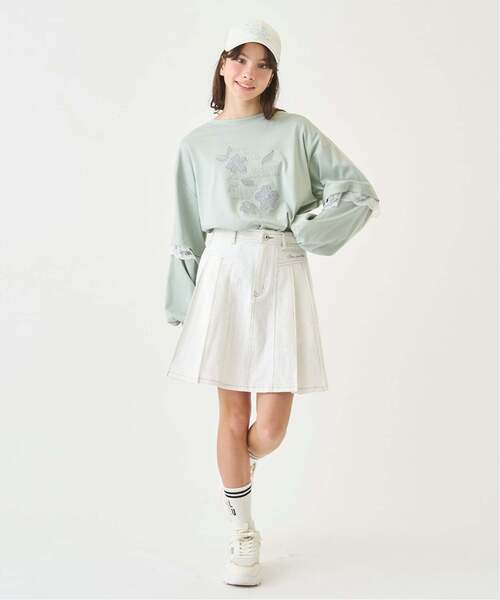 デニムスカート(インナーパンツつき）（スカート）｜pom ponette