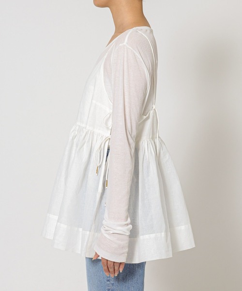 BABYLONE(バビロン)の「シアーオーガンキャミ(キャミソール・レディース・チャコール/ホワイト・フリー)」の19枚目の写真