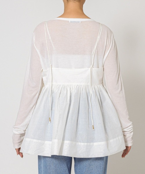 BABYLONE(バビロン)の「シアーオーガンキャミ(キャミソール・レディース・チャコール/ホワイト・フリー)」の20枚目の写真