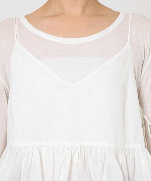 BABYLONE(バビロン)の「シアーオーガンキャミ(キャミソール・レディース・チャコール/ホワイト・フリー)」の21枚目の写真