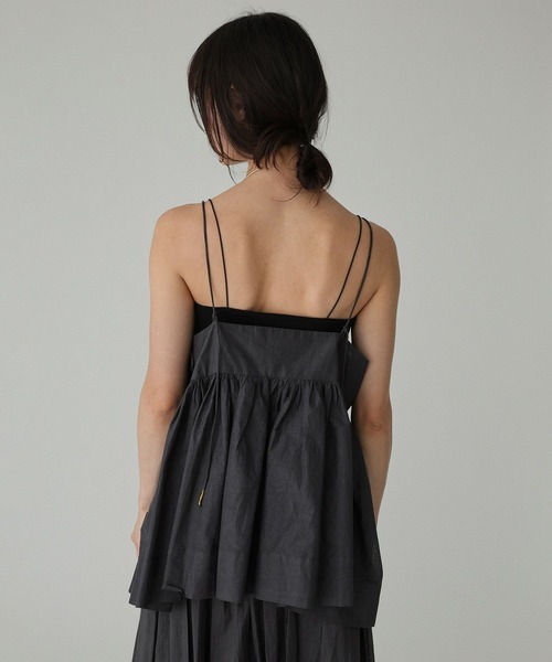 BABYLONE(バビロン)の「シアーオーガンキャミ(キャミソール・レディース・チャコール/ホワイト・フリー)」の11枚目の写真