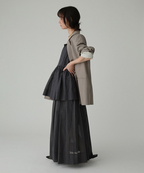 BABYLONE(バビロン)の「シアーオーガンキャミ(キャミソール・レディース・チャコール/ホワイト・フリー)」の16枚目の写真