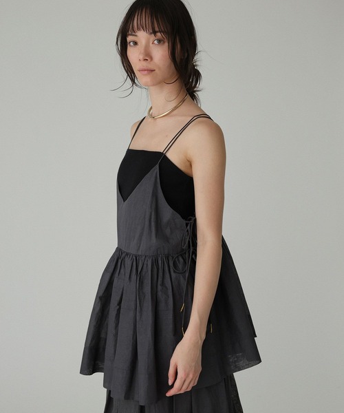 BABYLONE(バビロン)の「シアーオーガンキャミ(キャミソール・レディース・チャコール/ホワイト・フリー)」の10枚目の写真