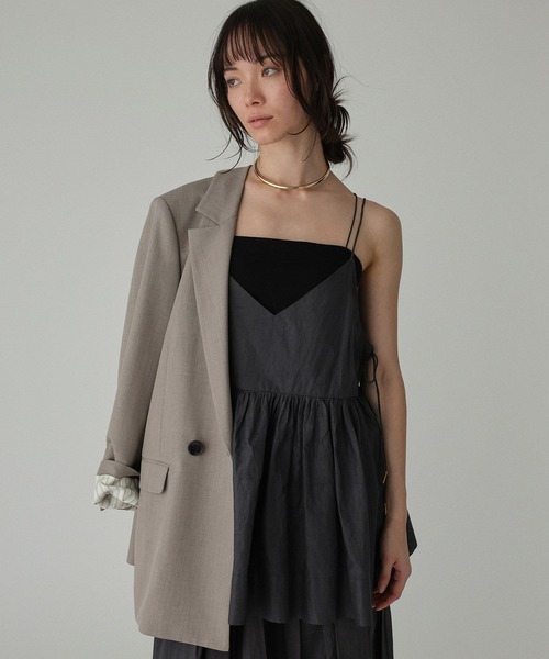 BABYLONE(バビロン)の「シアーオーガンキャミ(キャミソール・レディース・チャコール/ホワイト・フリー)」の9枚目の写真