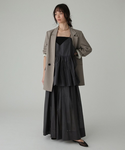 BABYLONE(バビロン)の「シアーオーガンキャミ(キャミソール・レディース・チャコール/ホワイト・フリー)」の14枚目の写真