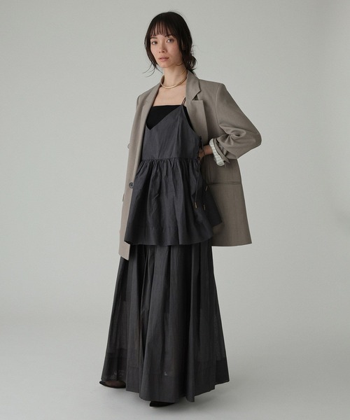 BABYLONE(バビロン)の「シアーオーガンキャミ(キャミソール・レディース・チャコール/ホワイト・フリー)」の15枚目の写真