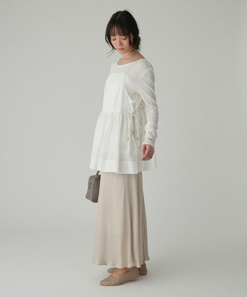 BABYLONE(バビロン)の「シアーオーガンキャミ(キャミソール・レディース・チャコール/ホワイト・フリー)」の7枚目の写真